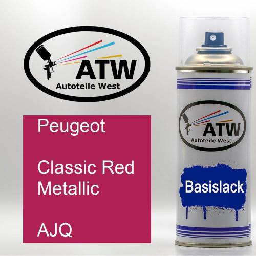 Peugeot, Classic Red Metallic, AJQ: 400ml Sprühdose, von ATW Autoteile West.